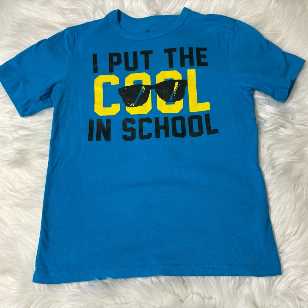 The Children’s Place Youth Boy Size Sm (5/6) Blue and Yellow Short Sleeve Tee - Picture 2 of 12
